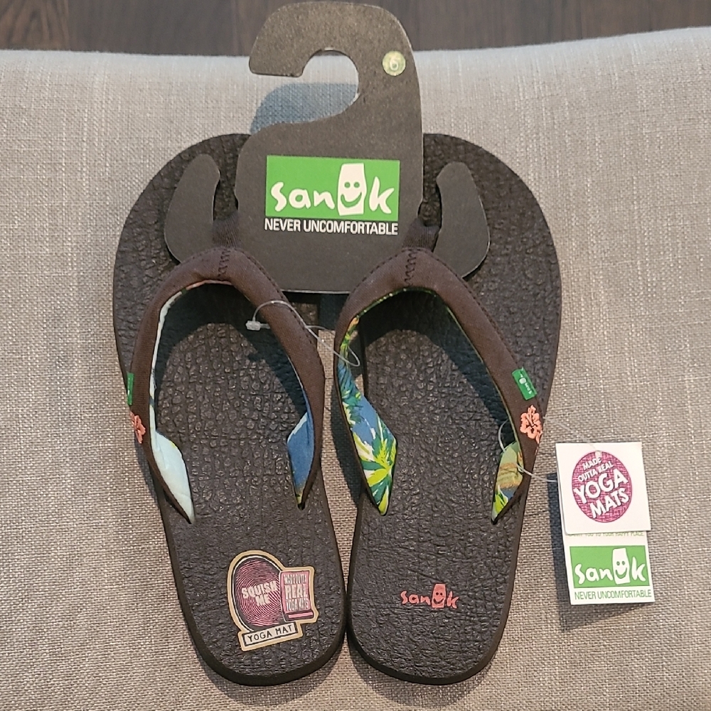 Sanuk Brown Thong Sandals - Picture 3 of 14